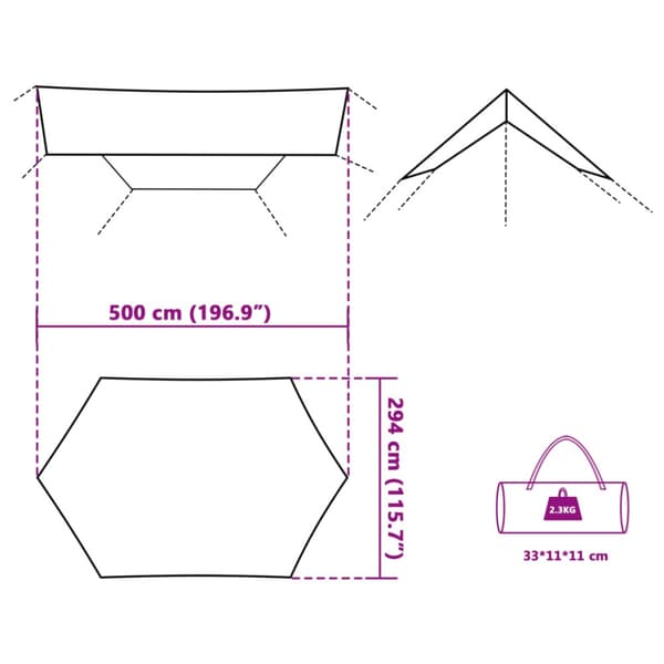 Tarp blå 500x294 cm vattentät