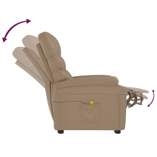 Massagefåtölj cappuccino konstläder