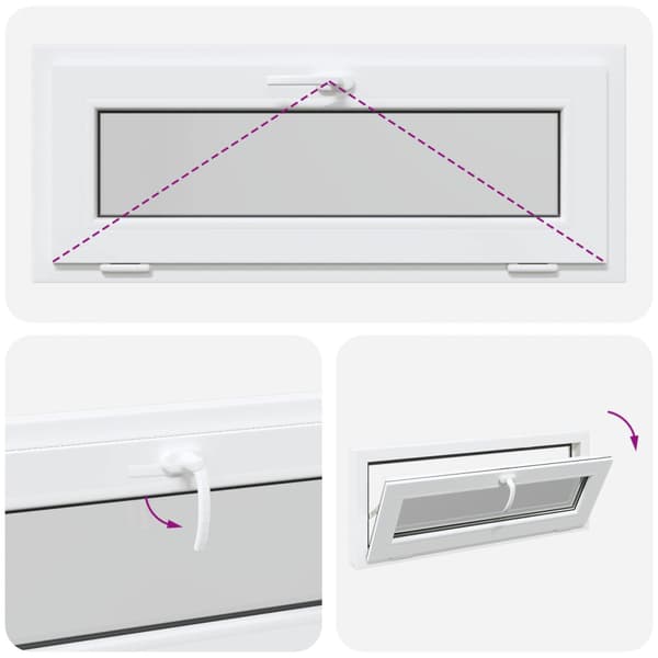 Källarfönster RISOR 110 x 40 cm PVC och glas Vit