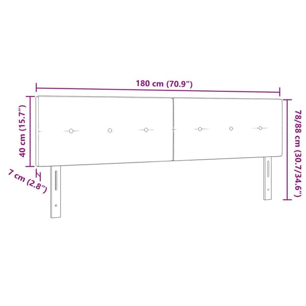 Huvudgavel Ljusgrå 180 cm Sammet