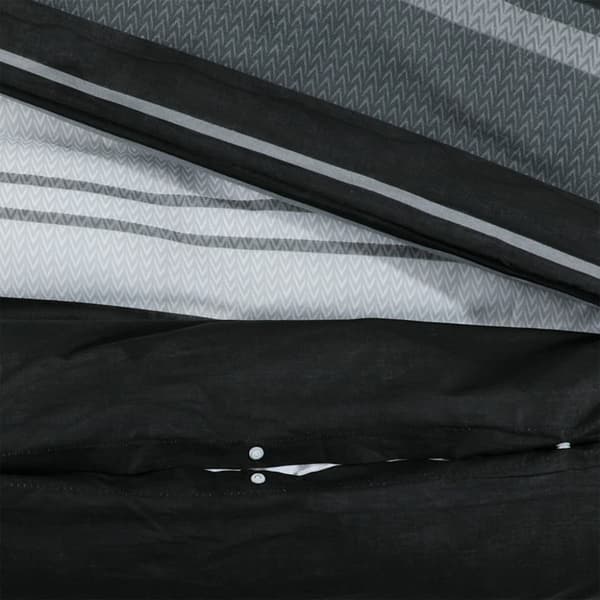 Bäddset svart och vit 200x220 cm bomull