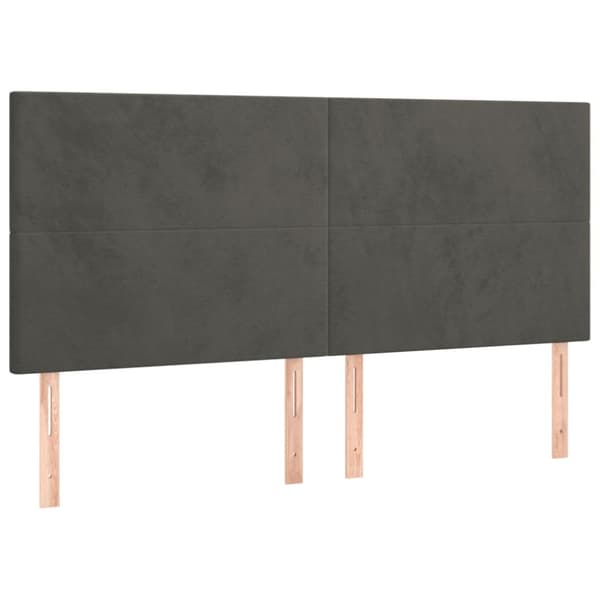 Ramsäng med madrass mörkgrå 200x200 cm sammet