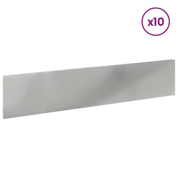 Kant för gräsmatta 10 pcs 100 x 22 cm Stål Silver