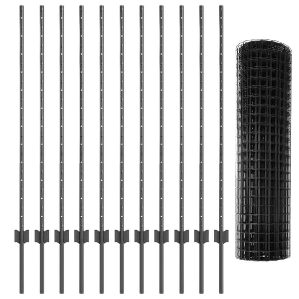 Stängsel med stolpe Grå 1,2 x 25 m Stål och PVC