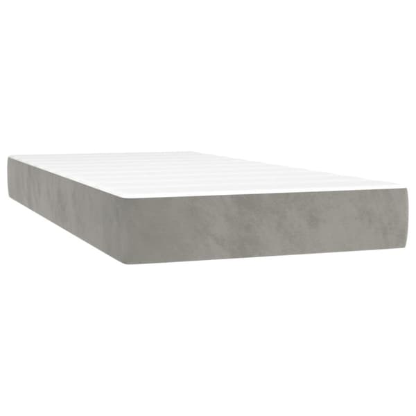 Ramsäng med madrass ljusgrå 80x200 cm sammet