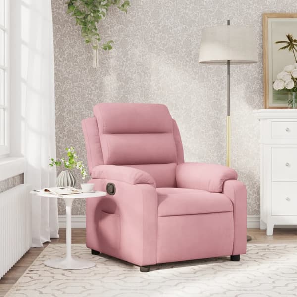 Reclinerfåtölj rosa sammet