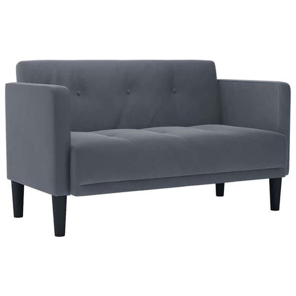Loveseat soffa mörkgrå 111 cm sammet