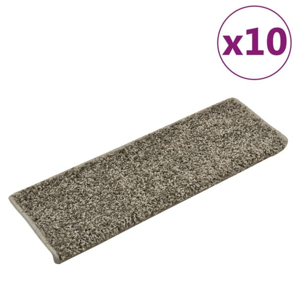 Trappmattor 10 st 65x21x4 cm grå rektangulär kant