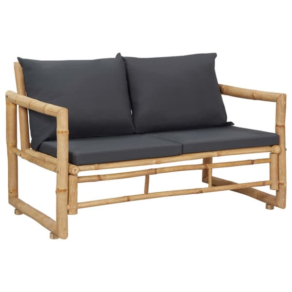 Loungegrupp för trädgården med dynor 4 delar bambu