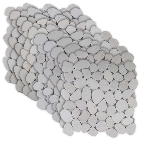 Pebble Tiles Vit 30 x 30 cm Flodsten