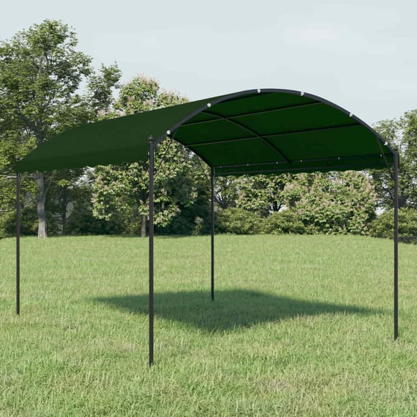 Paviljong 4 x 3 x 2,6 m Grön Polyester och Stål