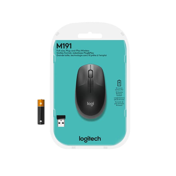 Logitech M190 datormöss Ambidextrous RF Trådlös Optisk 1000 DPI