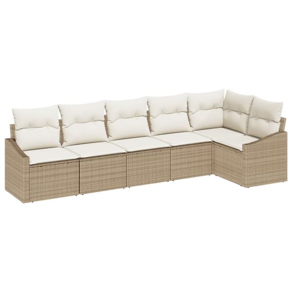 Trädgårdsoffset 6 st Beige och vit konstrotting