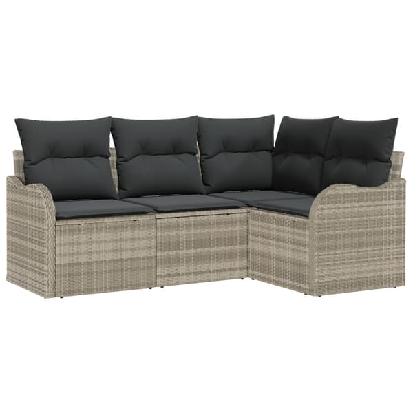 Trädgårdsoffset 4 pcs Ljusgrå konstrotting