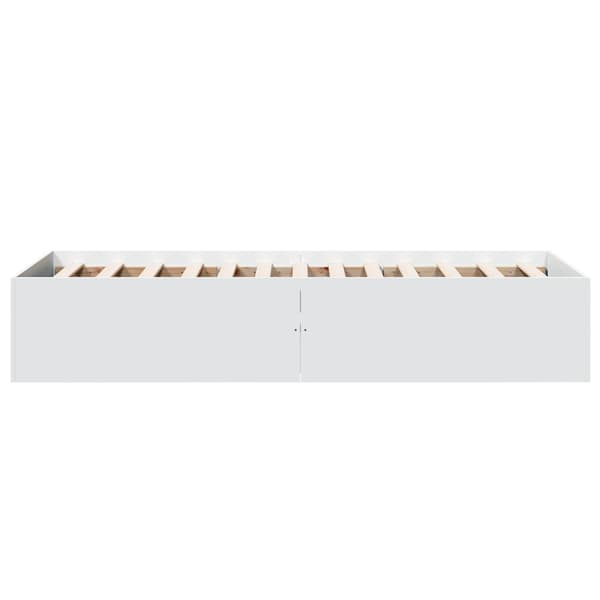 Golvsängsram Vit 80 x 200 cm Konstruerat trä