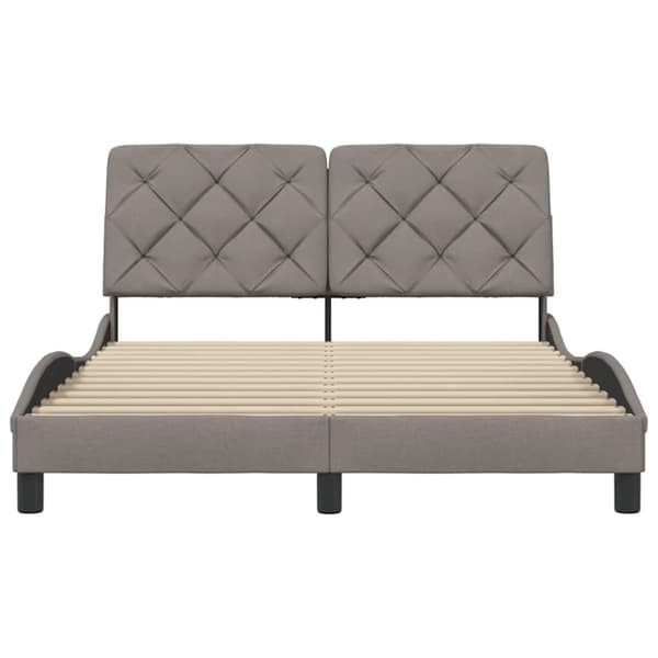 Bed Frame without Mattress Taupe 120x200 cm Fabric