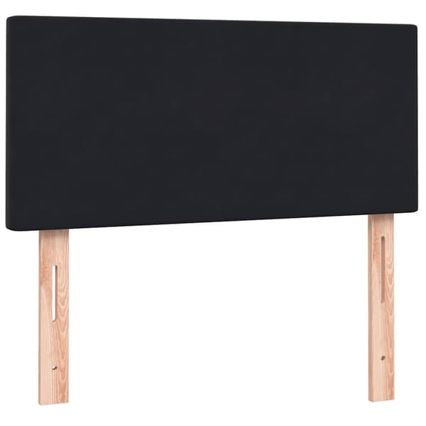 Ramsäng med madrass svart 90x210 cm sammet