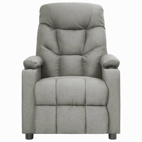 Reclinerfåtölj ljusgrå tyg