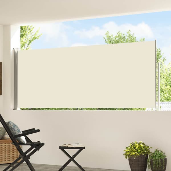 Infällbar sidomarkis 120x500 cm gräddvit