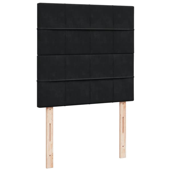 Ramsäng med madrass svart 100x200 cm sammet