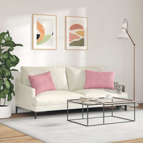 Sofakuddar 2 pcs Rosa 60 x 40 cm Kordread tyg