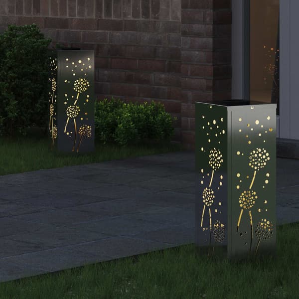 Solar LED Stig Ljus 2 pcs Silver Galvaniserat stål