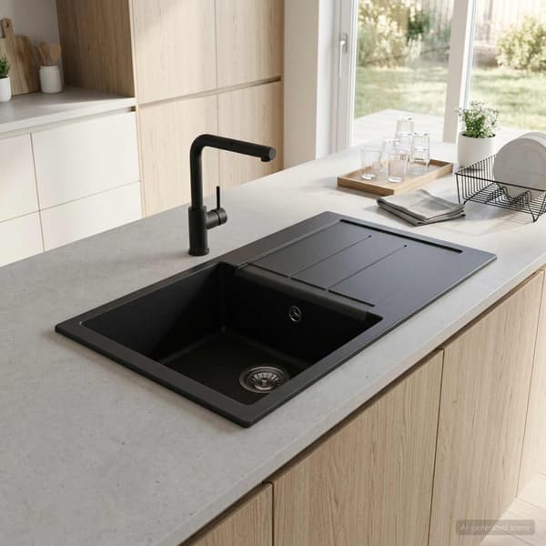 Enkel diskho Granite 78 x 50 x 20 cm Grafit