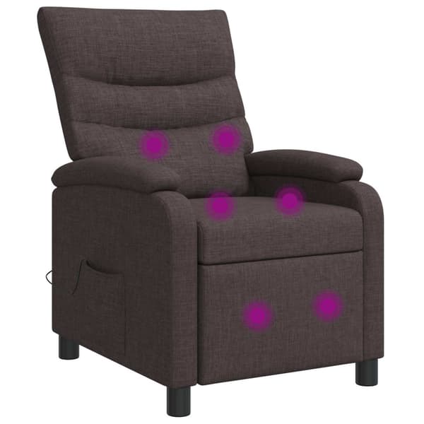 Massagefåtölj Mörkbrun Tyg