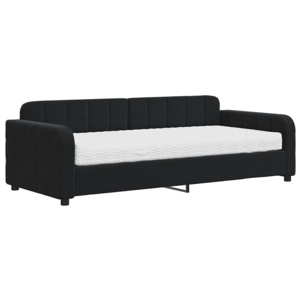 Dagbädd med madrass svart 90x200 cm sammet