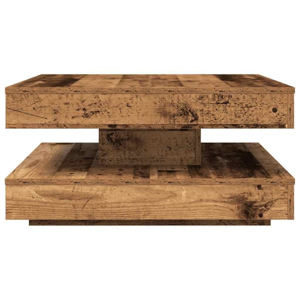 Soffbord 360 grader vridbart åldrat trä 70x70x34,5 cm