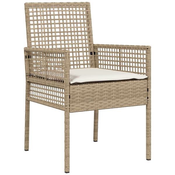 Trädgårdsmöbelset 3 pcs Beige konstrotting