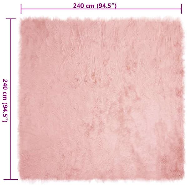 Fuskfäll matta TAFALLA Rosa 240 x 240 cm Polyester