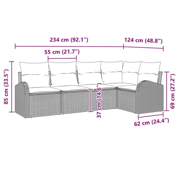 Trädgårdsoffset 5 pcs Brun konstrotting