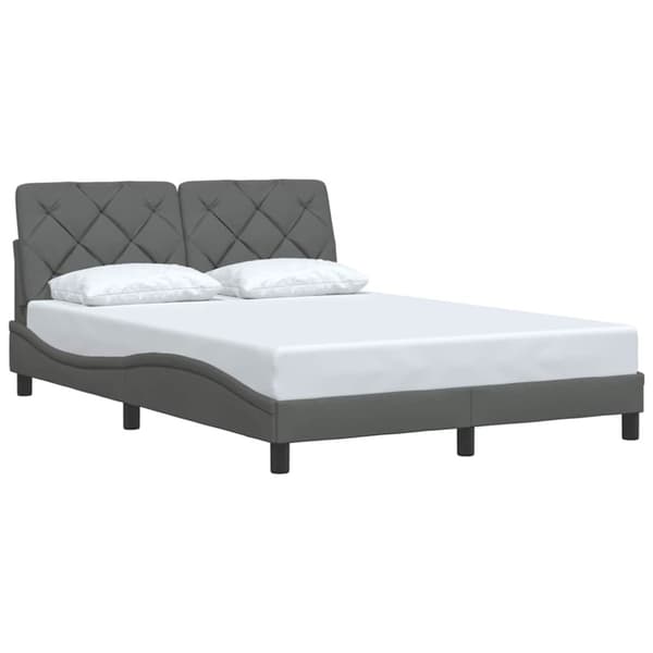 Bed Frame without Mattress Dark Grey 120x200 cm Fabric