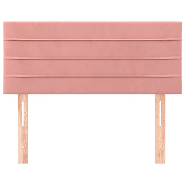 Sänggavel rosa 100 x 5 x 78/88 cm sammet