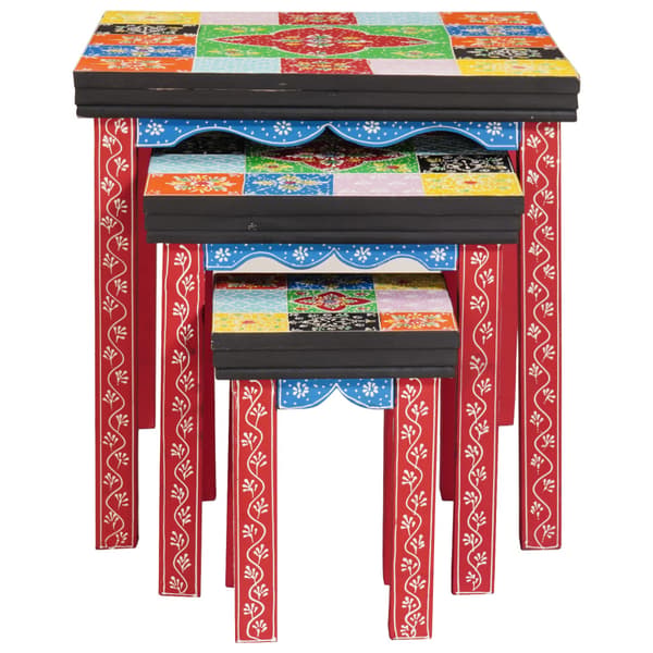 Fyrkantigt bord 3 pcs Flerfärgsdesign