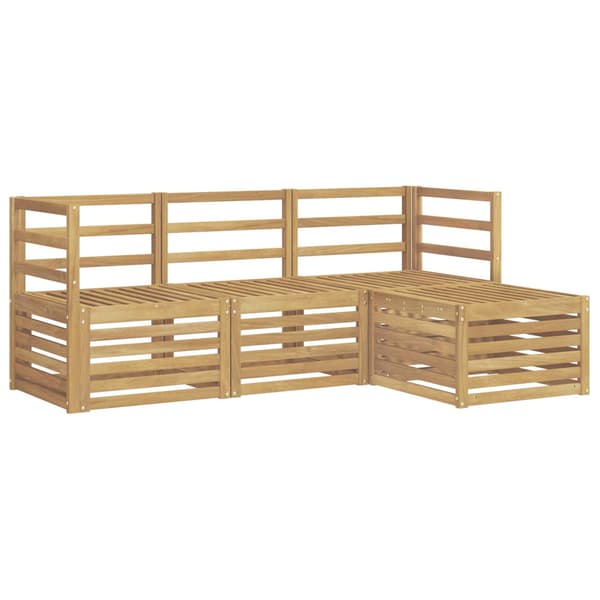 Utomhussoffset 4 pcs Vit Massivt Akaciaträ