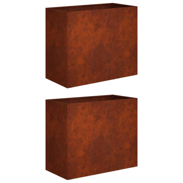 Trädgårdsplanterare 2 st Rostig 60 x 30 x 40 cm