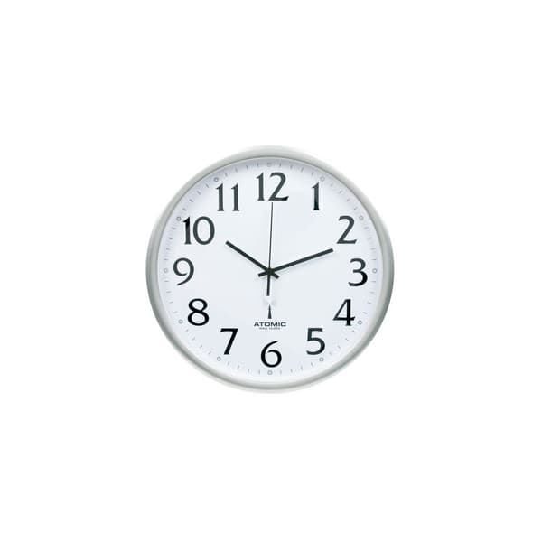 Väggur TIQ radiokontrollerat Ø35cm silv