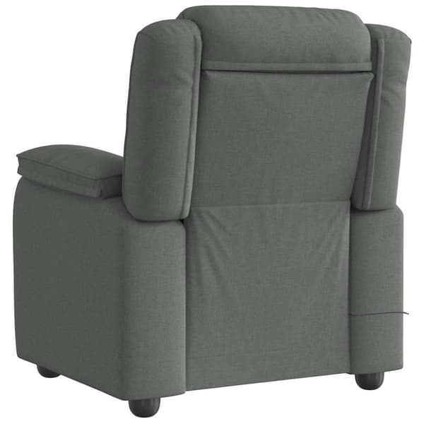 Massagefåtölj mörkgrå tyg
