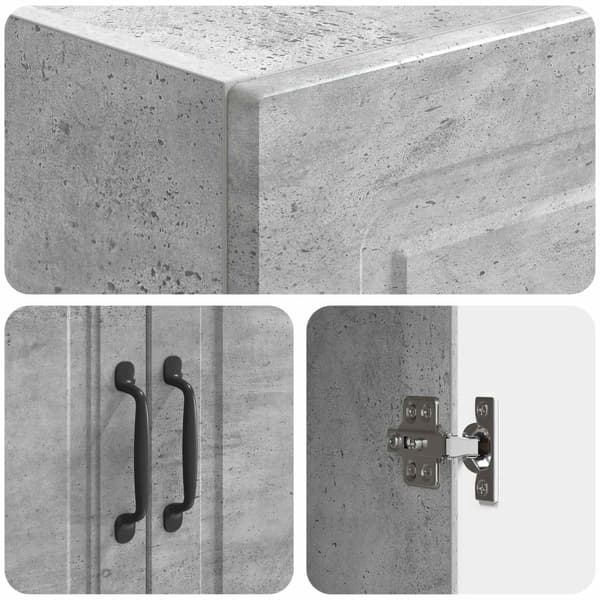 Skåpset 2 pcs Betonggrå Konstruerat trä