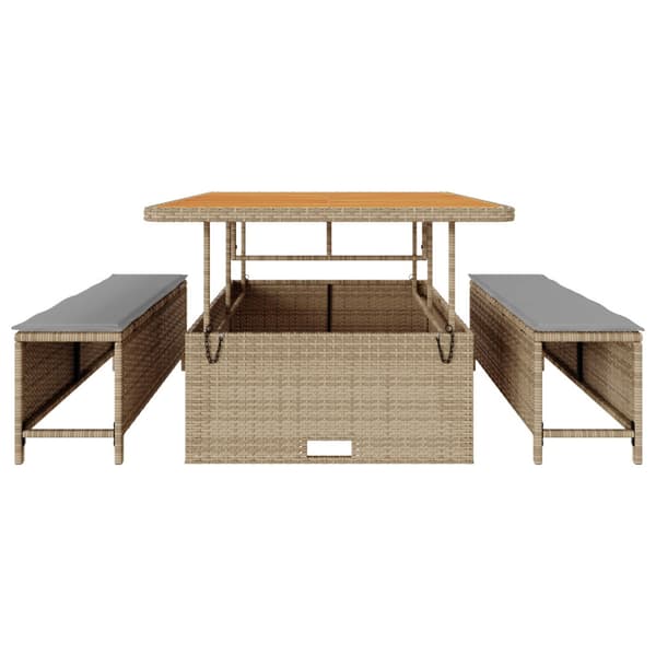 Trädgårdsmöbelset Beige konstrotting