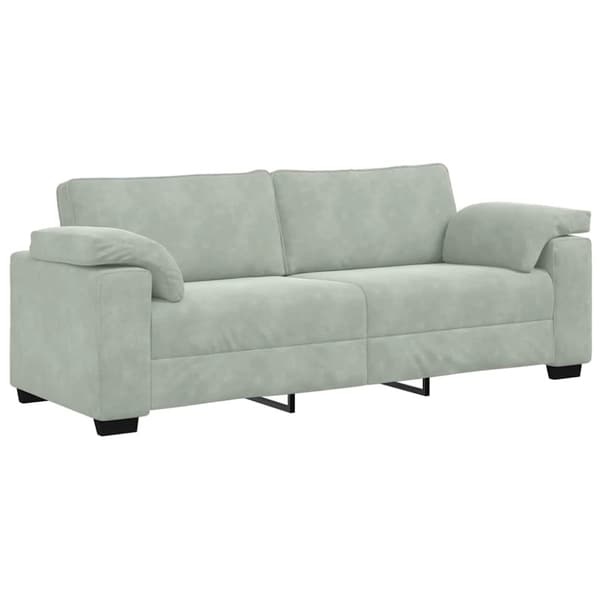 3-sitssoffa ljusgrå 220x77x82 cm sammet