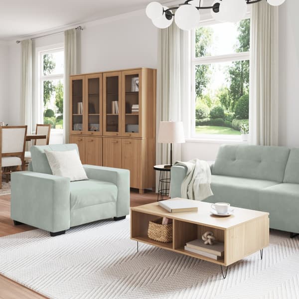 Soffset 3 pcs Ljusgrå 221 x 80 x 80 cm Sammet