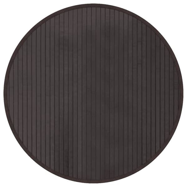 Matta rund mörkbrun 60 cm bambu