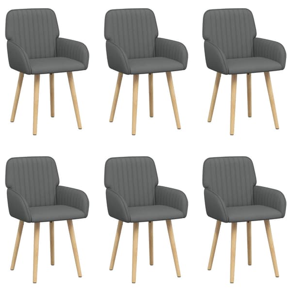 Matstolar 6 pcs Tyg Mörkgrå 56,5 x 50 x 87,5 cm
