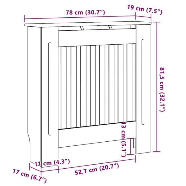 Radiatorlock Grå 78 x 19 x 81,5 cm Konstruerat trä