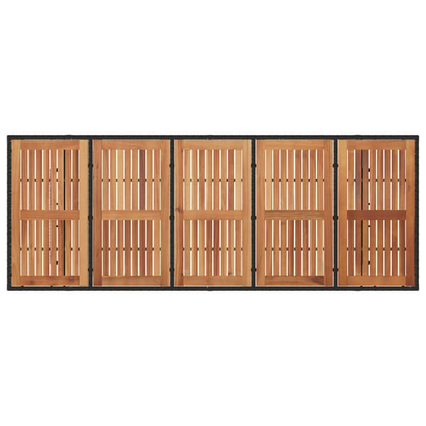 Trädgårdsmöbelset 11 pcs Svart konstrotting