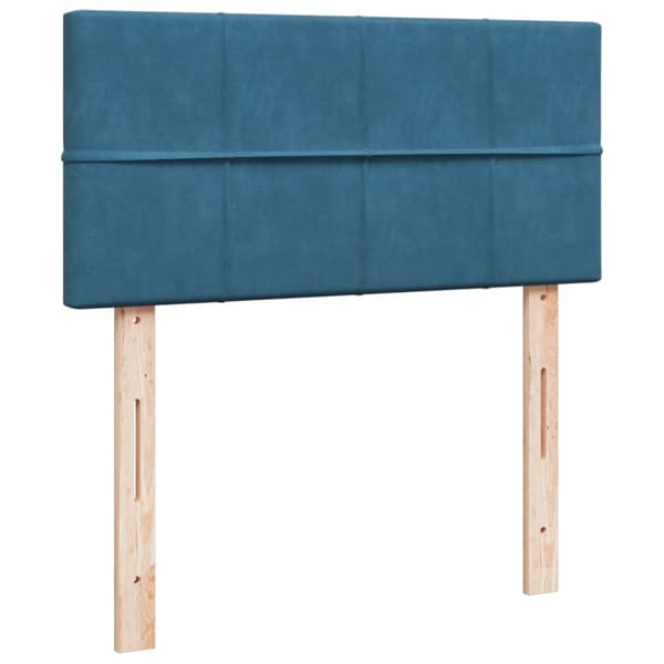 Ramsäng med madrass blå 100x200 cm sammet
