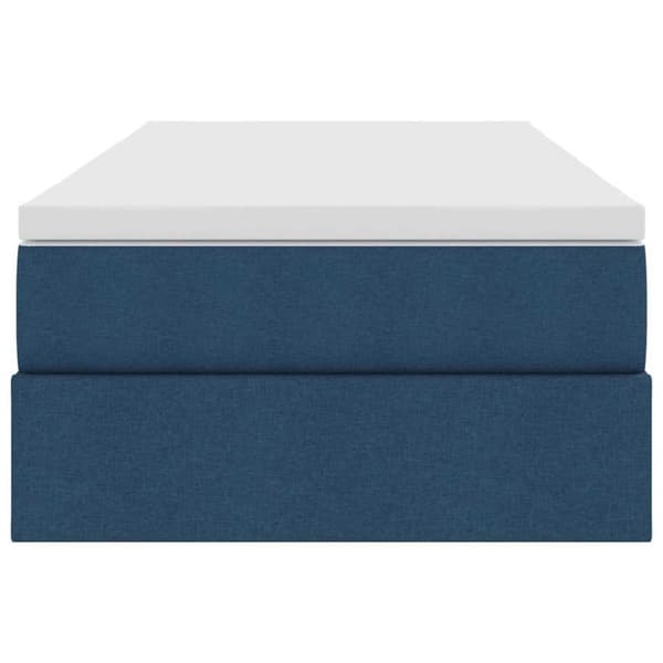 Förvaringssäng med madrass Blå 90 x 200 cm Polyester